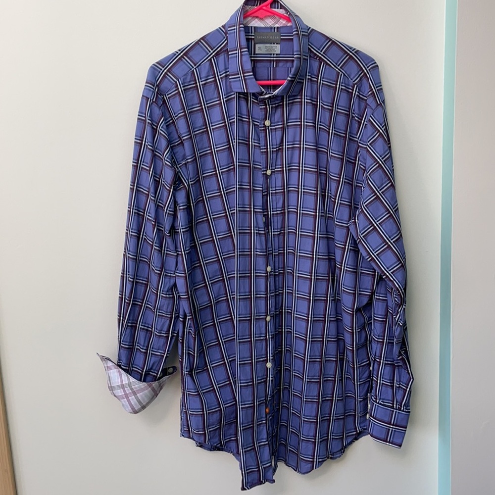 Thomas Dean Shirt plaid XXL purple